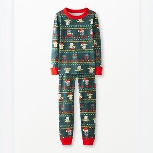 Hanna Andersson Star Wars Mandalorian Grogu Holiday Long John Pajama Set